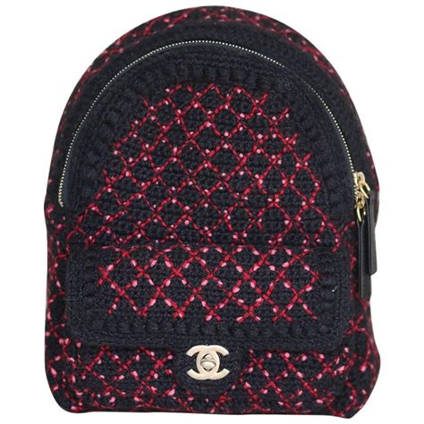 chanel knitted backpack|chanel canvas backpack.